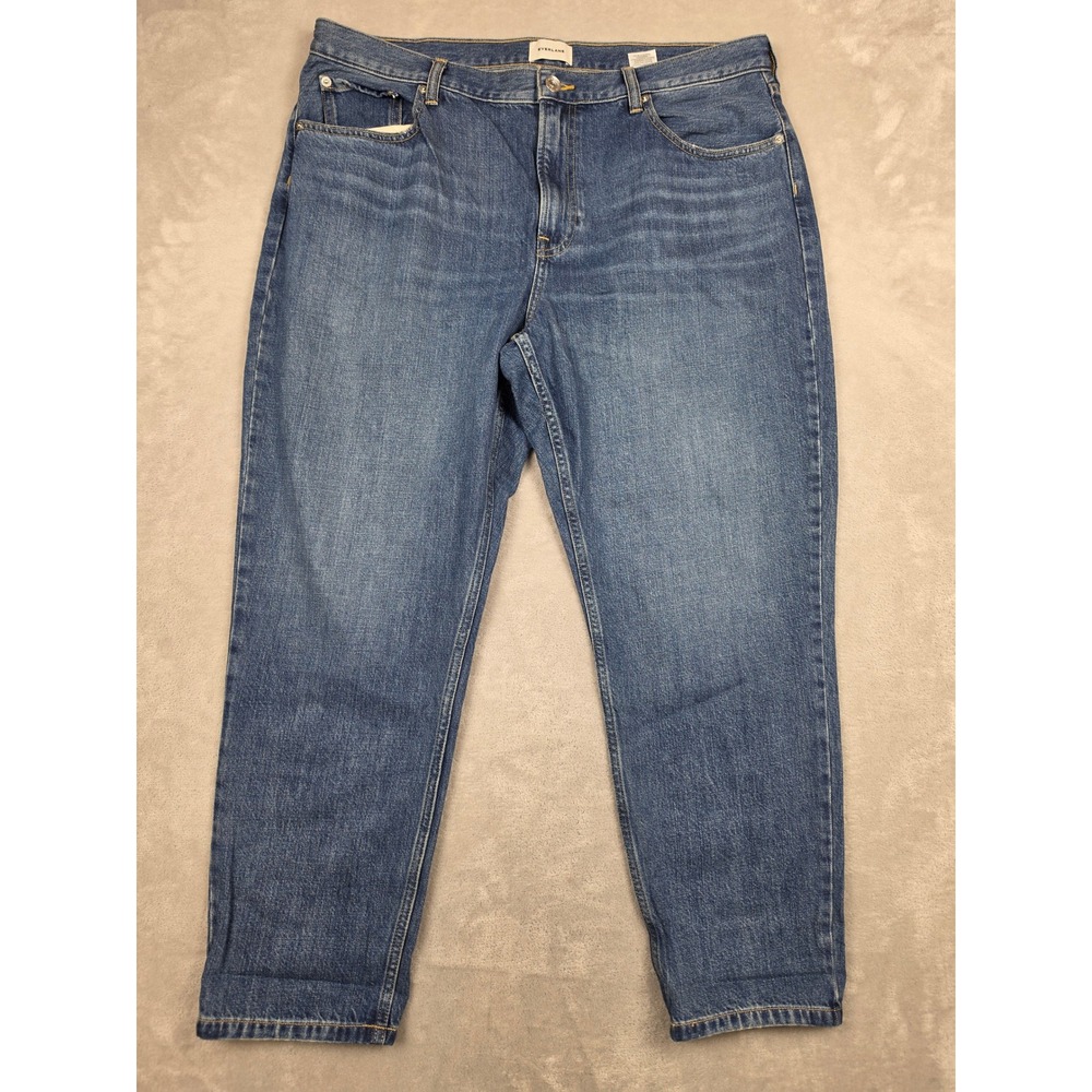 Everlane The Runaround Jeans Womens 33R Blue Tapered Organic Tencel Denim
